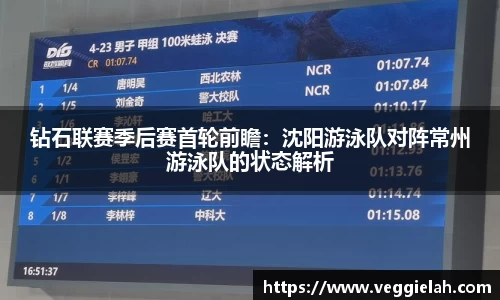 钻石联赛季后赛首轮前瞻：沈阳游泳队对阵常州游泳队的状态解析